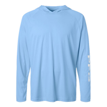 Columbia Men's White Cap/ White PFG Terminal Tackle Hooded Long Sleeve T-Shirt