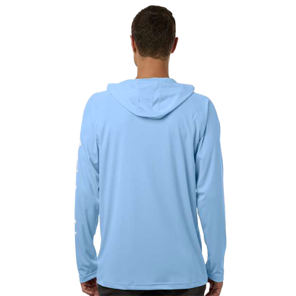 Columbia Men's White Cap/ White PFG Terminal Tackle Hooded Long Sleeve T-Shirt