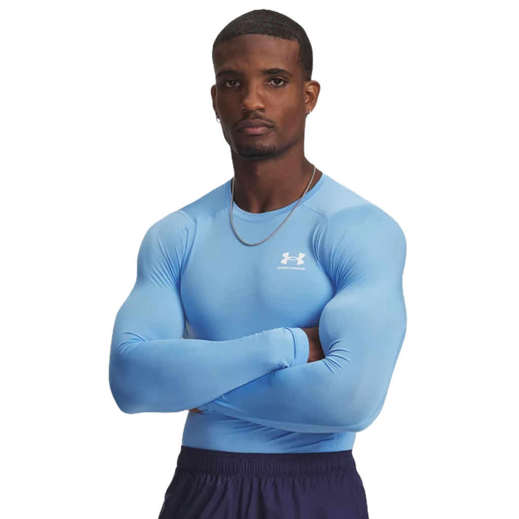 Under Armour Men's Carolina Blue/White HeatGear Armour Long Sleeve Shirt