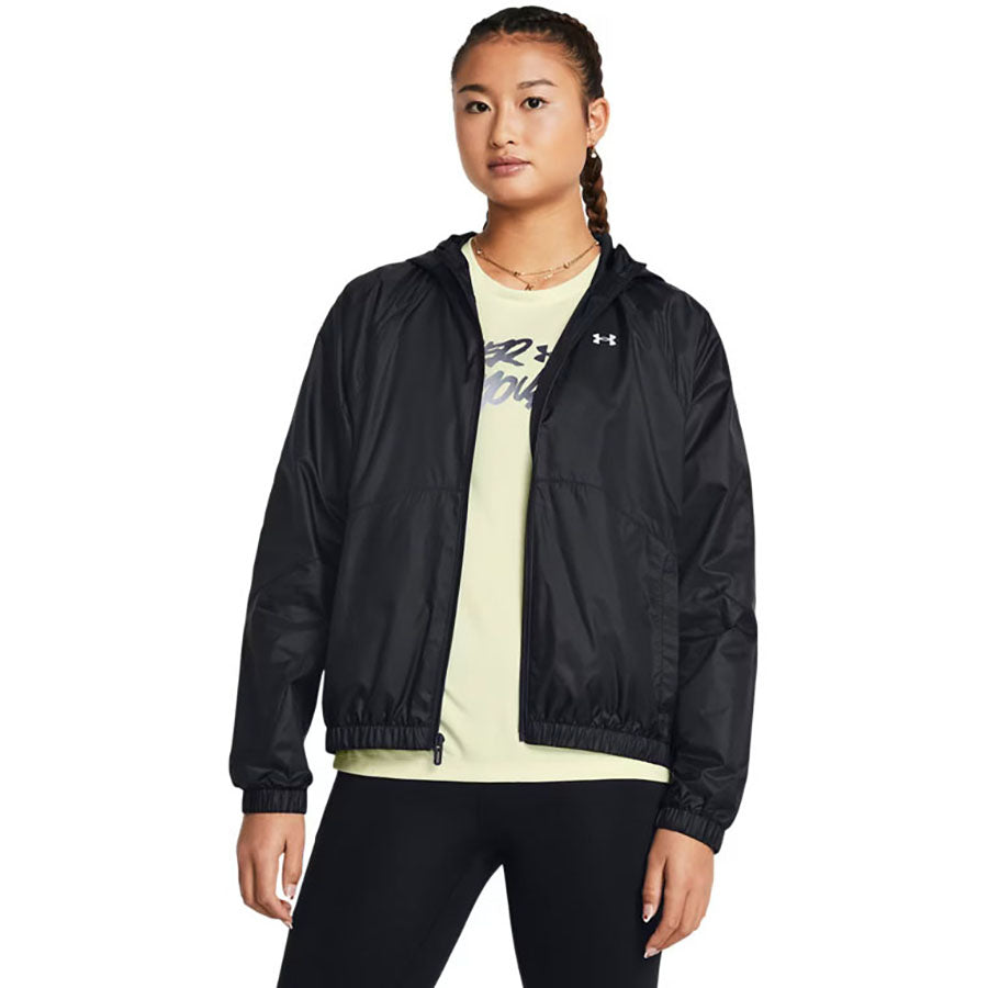 Under Armour Women's Black/White Rival Sport Windbreaker