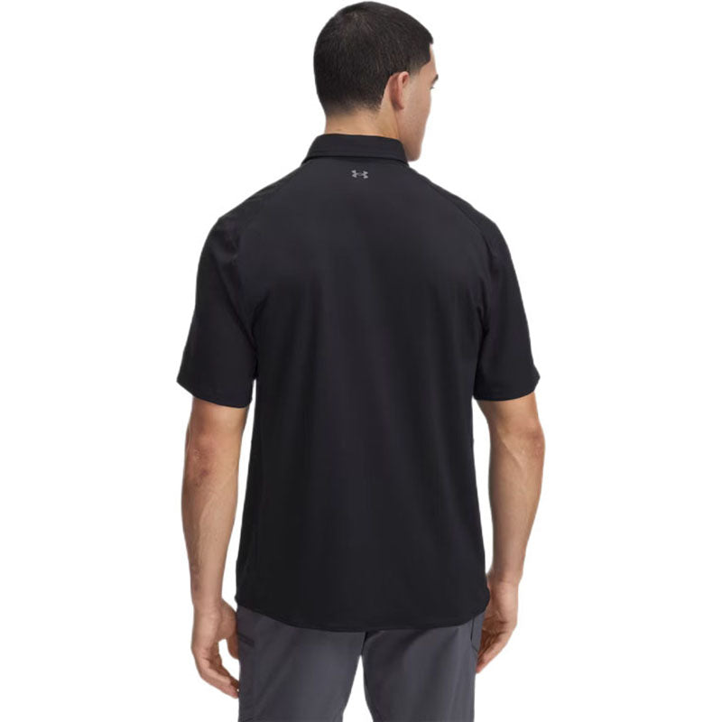 Under Armour Men's Black/Castlerock Fish Pro Hybrid Woven Short Sleeve