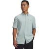 Under Armour Men's Enamel Blue/Clay Green Fish Pro Hybrid Woven Short Sleeve