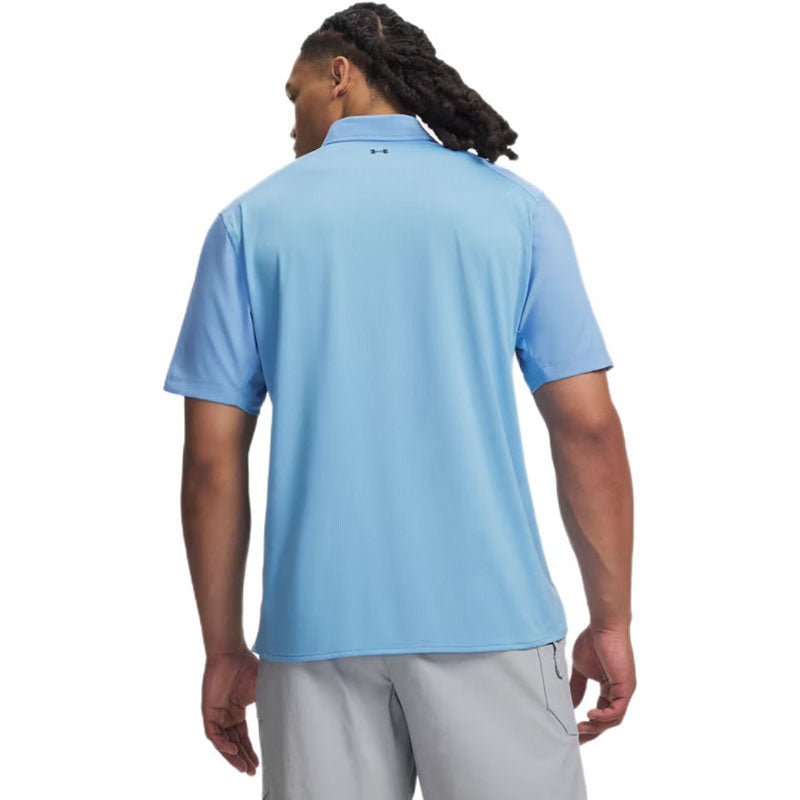 Under Armour Men's Horizon Blue/Black Fish Pro Hybrid Woven Short Sleeve