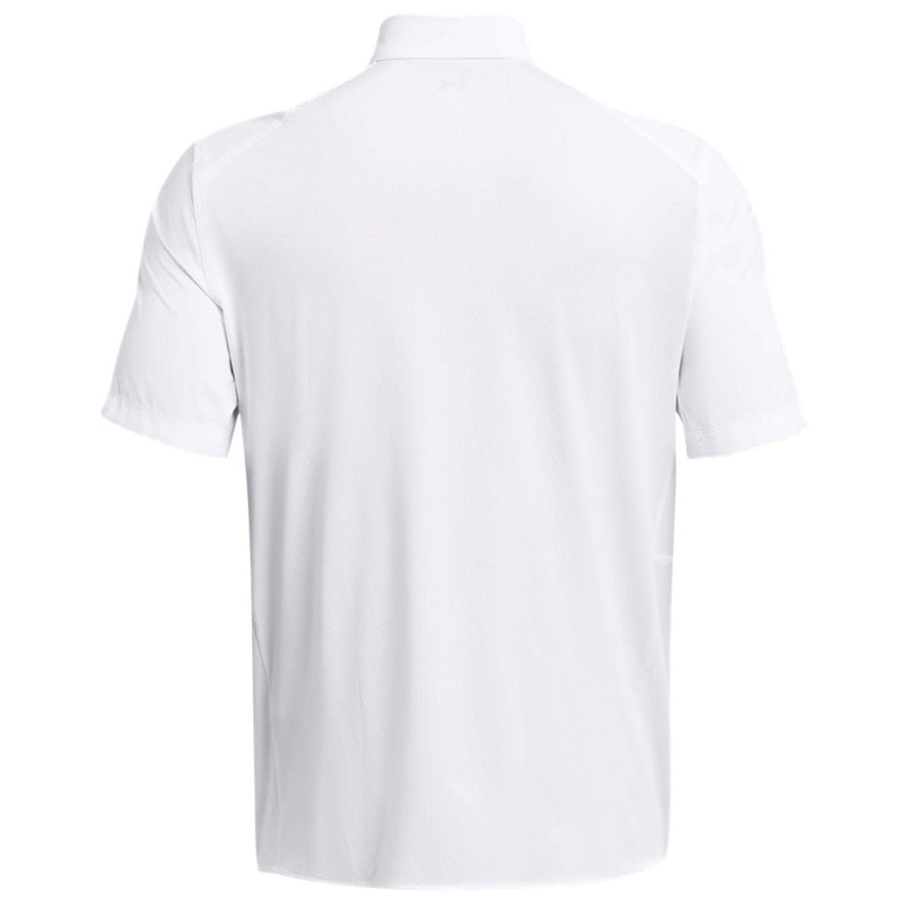 Under Armour Men's White/White/Halo Grey Fish Pro Hybrid Woven Short Sleeve