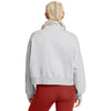 Under Armour Women's Mod Grey Light Heather/White Icon Fleece Oversized 1/2 Zip
