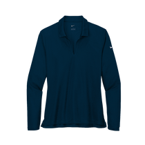 Nike Women's Navy Dri-FIT Micro Pique 2.0 Long Sleeve Polo