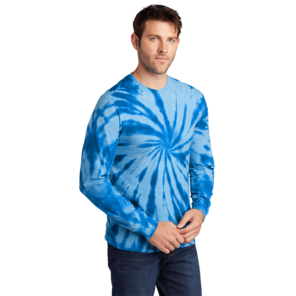 Port & Company Men's Royal Tie-Dye Long Sleeve Tee