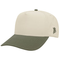 Branded Bills Beige with Green Bare Curved Two-Tone Canvas Cap