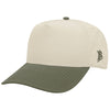 Branded Bills Beige with Green Bare Curved Two-Tone Canvas Cap