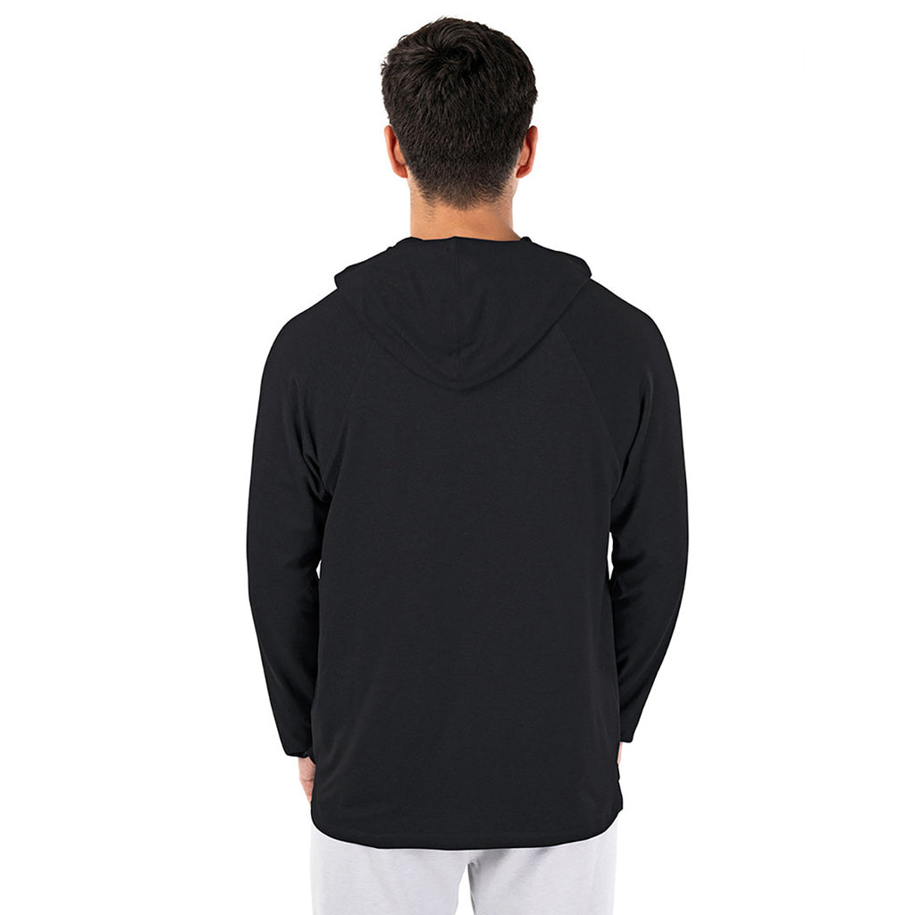 Charles River Unisex Black Heather Cayak Lightweight Stretch Hoodie