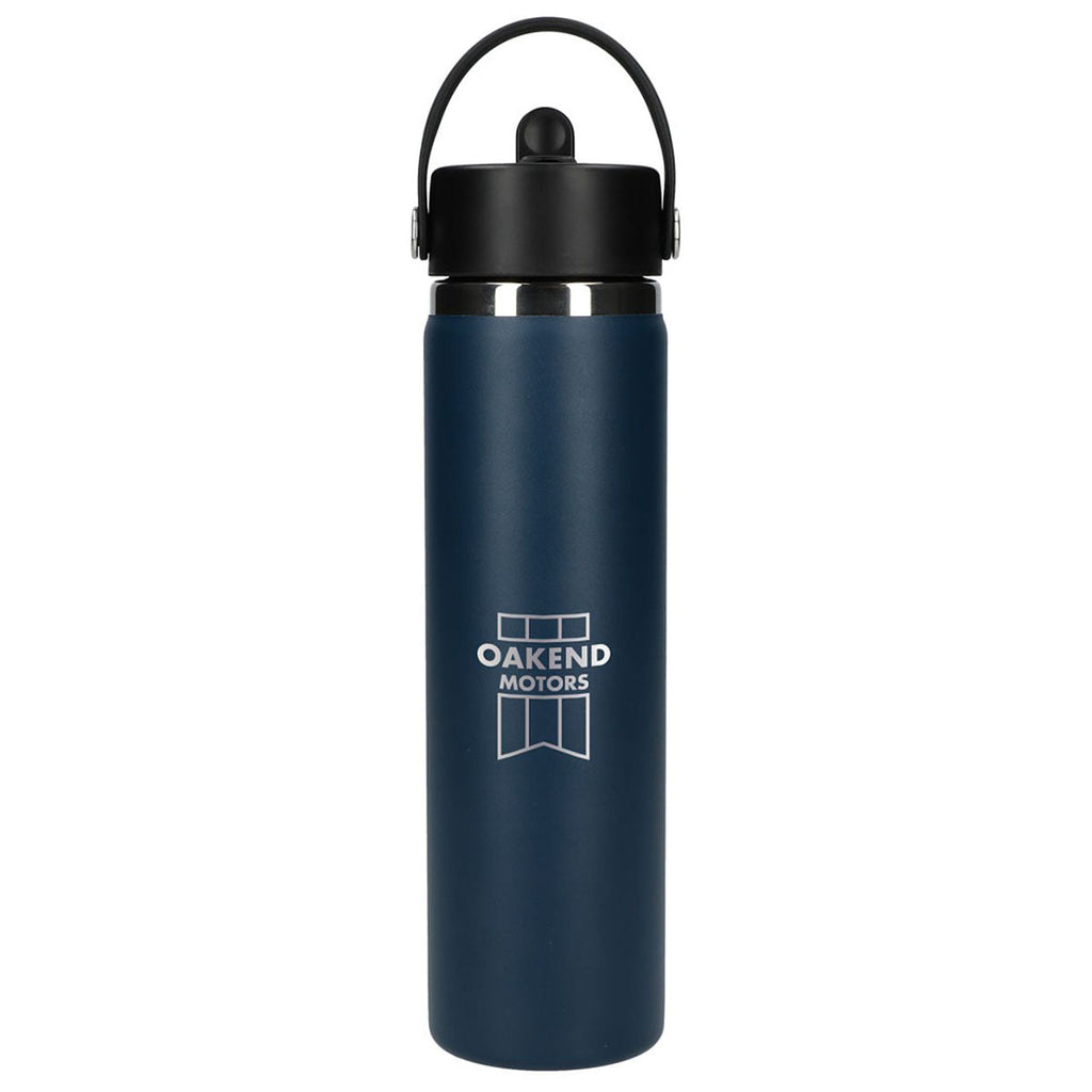 48-Hour Hydro Flask Indigo Wide Mouth 24oz Bottle with Flex Straw Cap