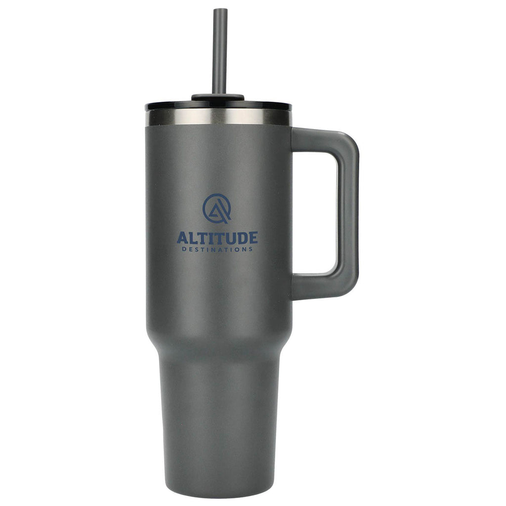 Leed's Grey Pinnacle 40 oz Vacuum Insulated Eco-Friendly Travel Tumbler with Straw