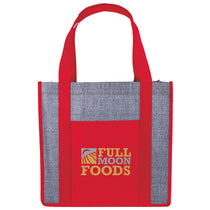 48-Hour Good Value Red Laminated Heathered Non-Woven Grocery Tote