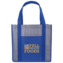 Good Value Royal Laminated Heathered Non-Woven Grocery Tote