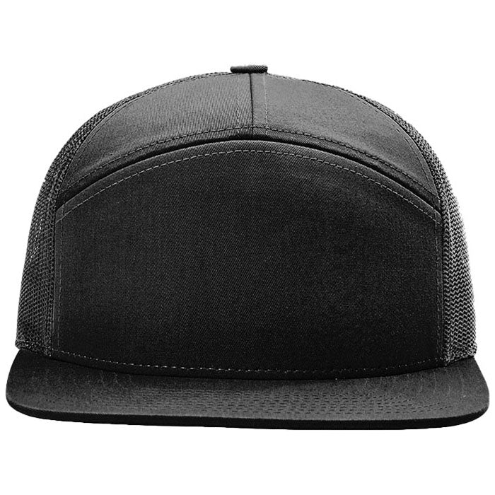 Richardson Black 7-Panel Trucker