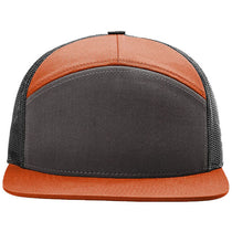 Richardson Charcoal/Burnt Orange/Black 7-Panel Trucker