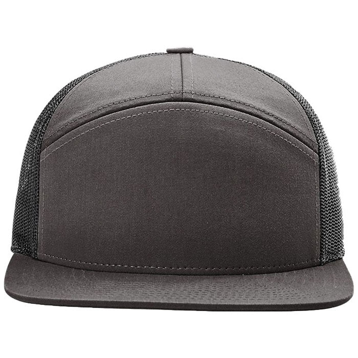 Richardson Charcoal/Black 7-Panel Trucker