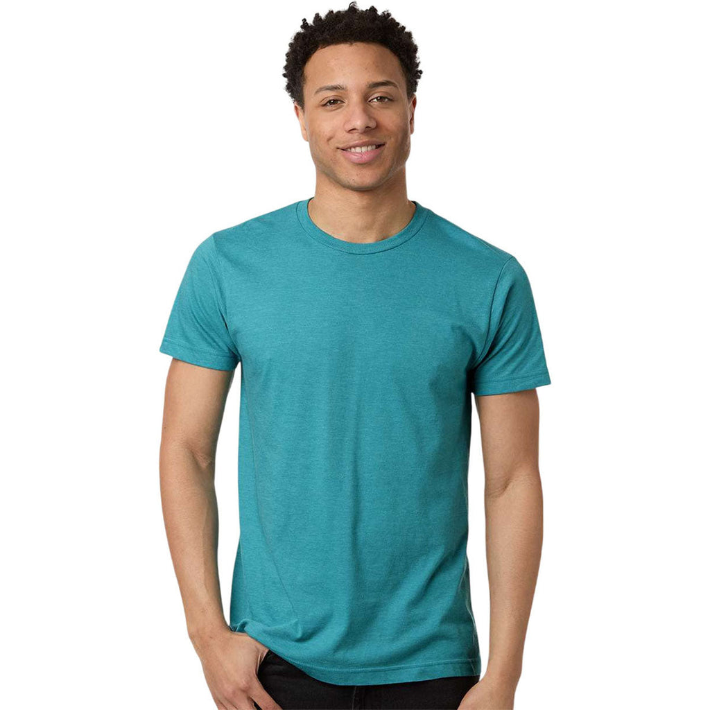 Tultex Unisex Heather Aqua Blue Fine Jersey T-Shirt