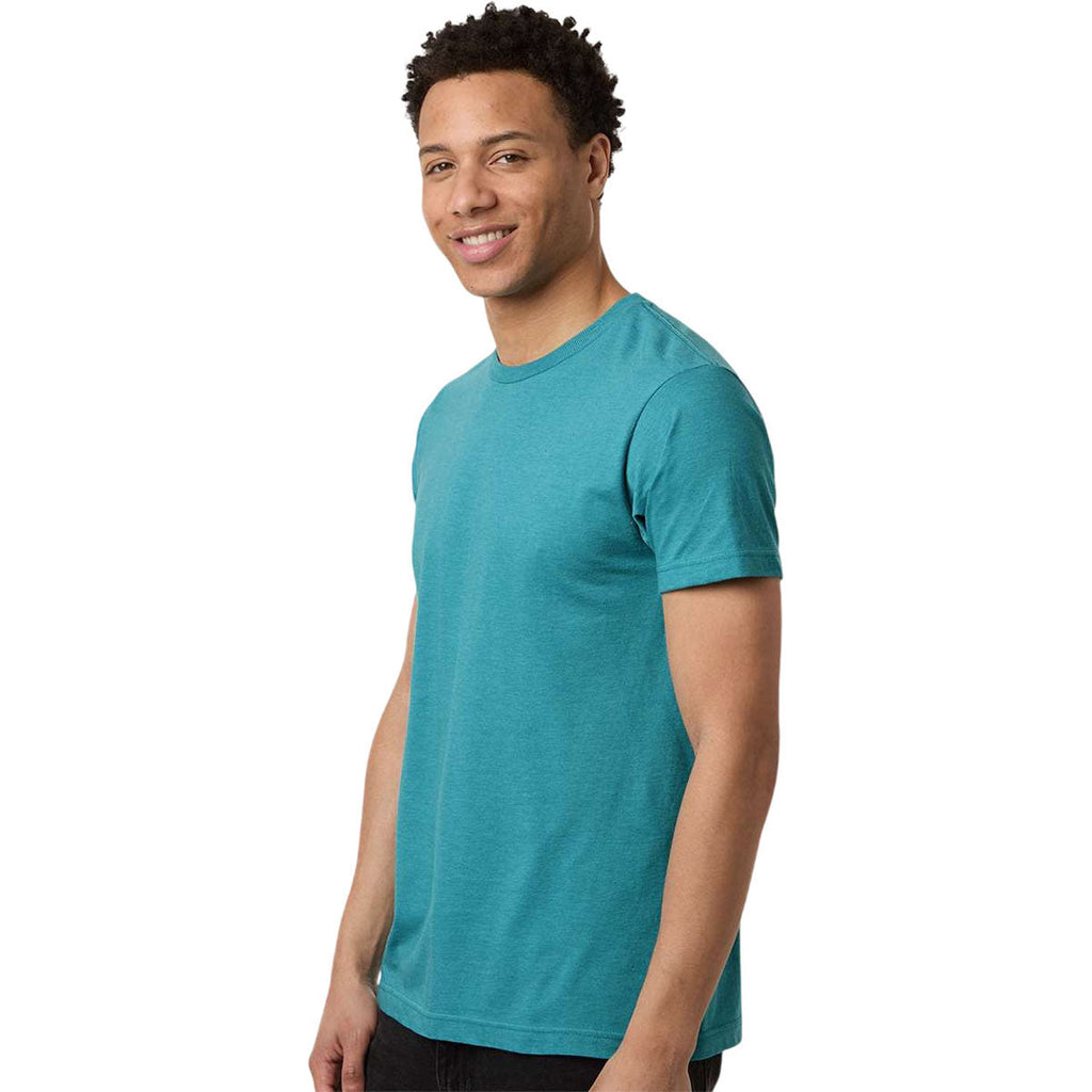 Tultex Unisex Heather Aqua Blue Fine Jersey T-Shirt