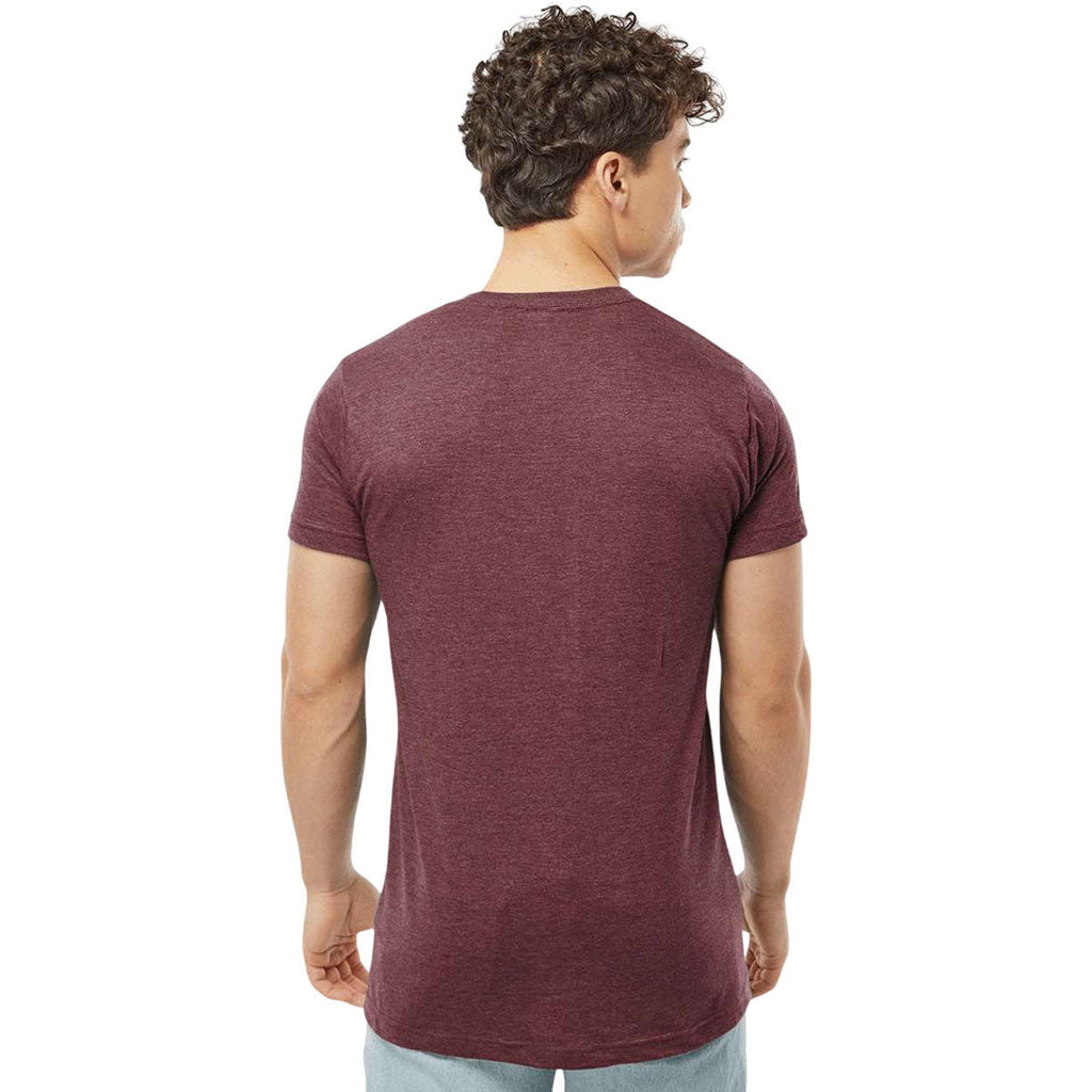 Tultex Unisex Heather Burgundy Fine Jersey T-Shirt