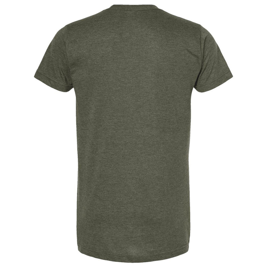 Tultex Unisex Heather Military Green Fine Jersey T-Shirt