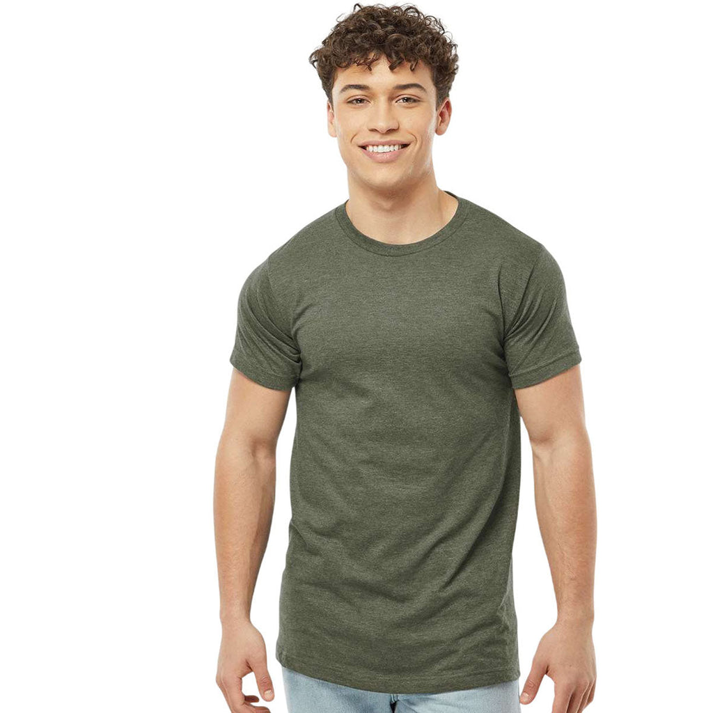 Tultex Unisex Heather Military Green Fine Jersey T-Shirt