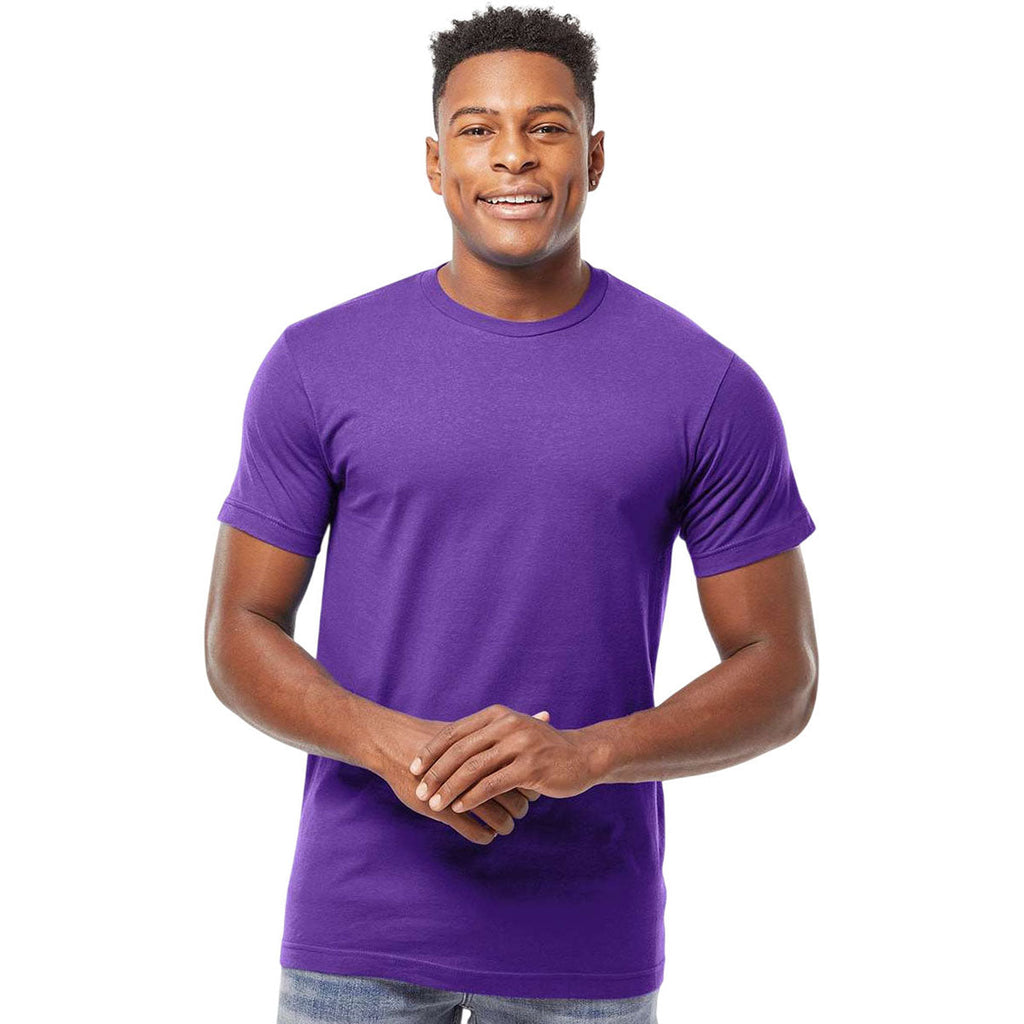 Tultex Unisex Purple Fine Jersey T-Shirt