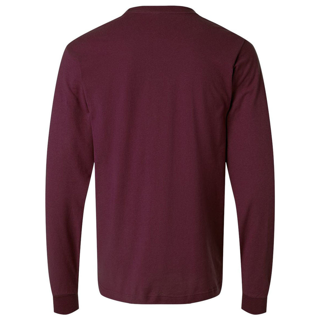 Tultex Unisex Burgundy Fine Jersey Long Sleeve T-Shirt