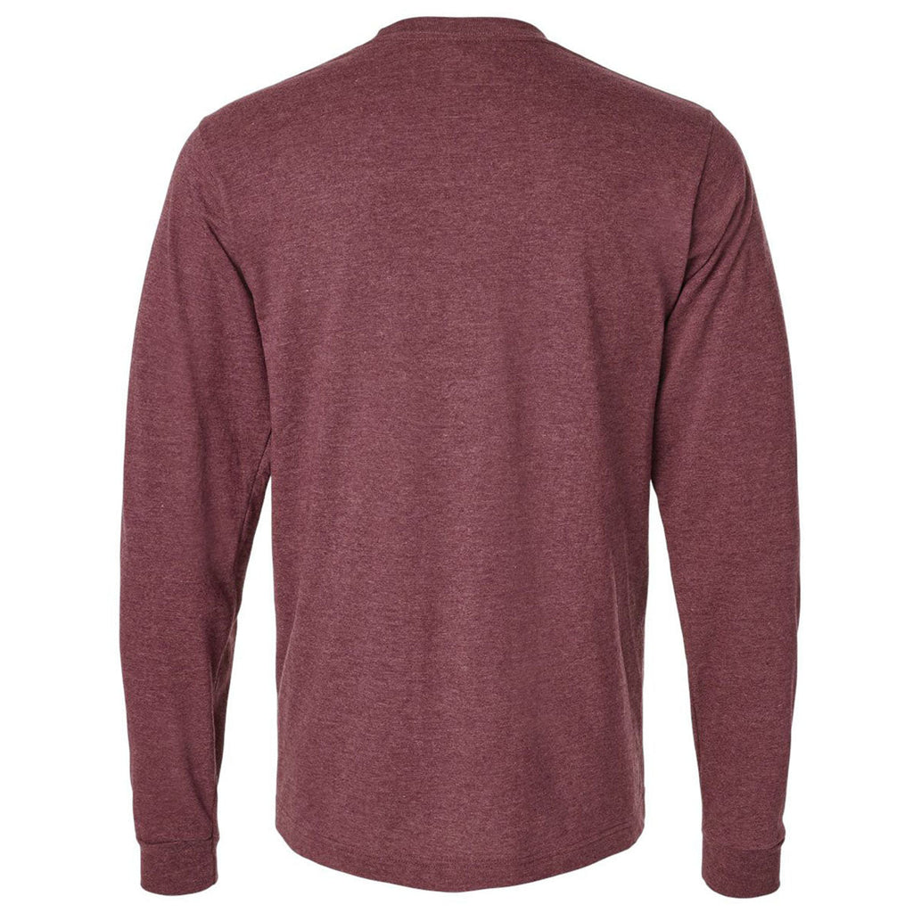 Tultex Unisex Heather Burgundy Fine Jersey Long Sleeve T-Shirt