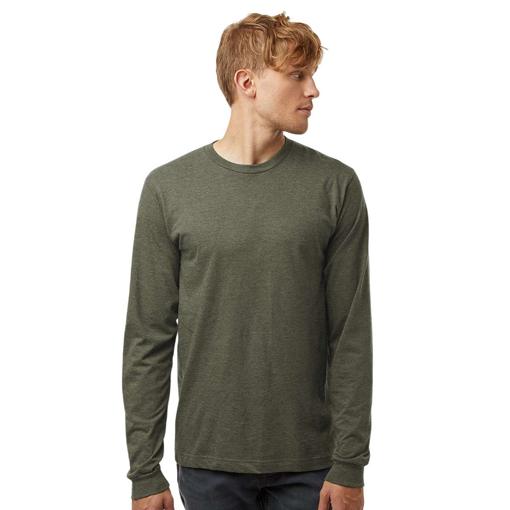 Tultex Unisex Heather Military Green Fine Jersey Long Sleeve T-Shirt
