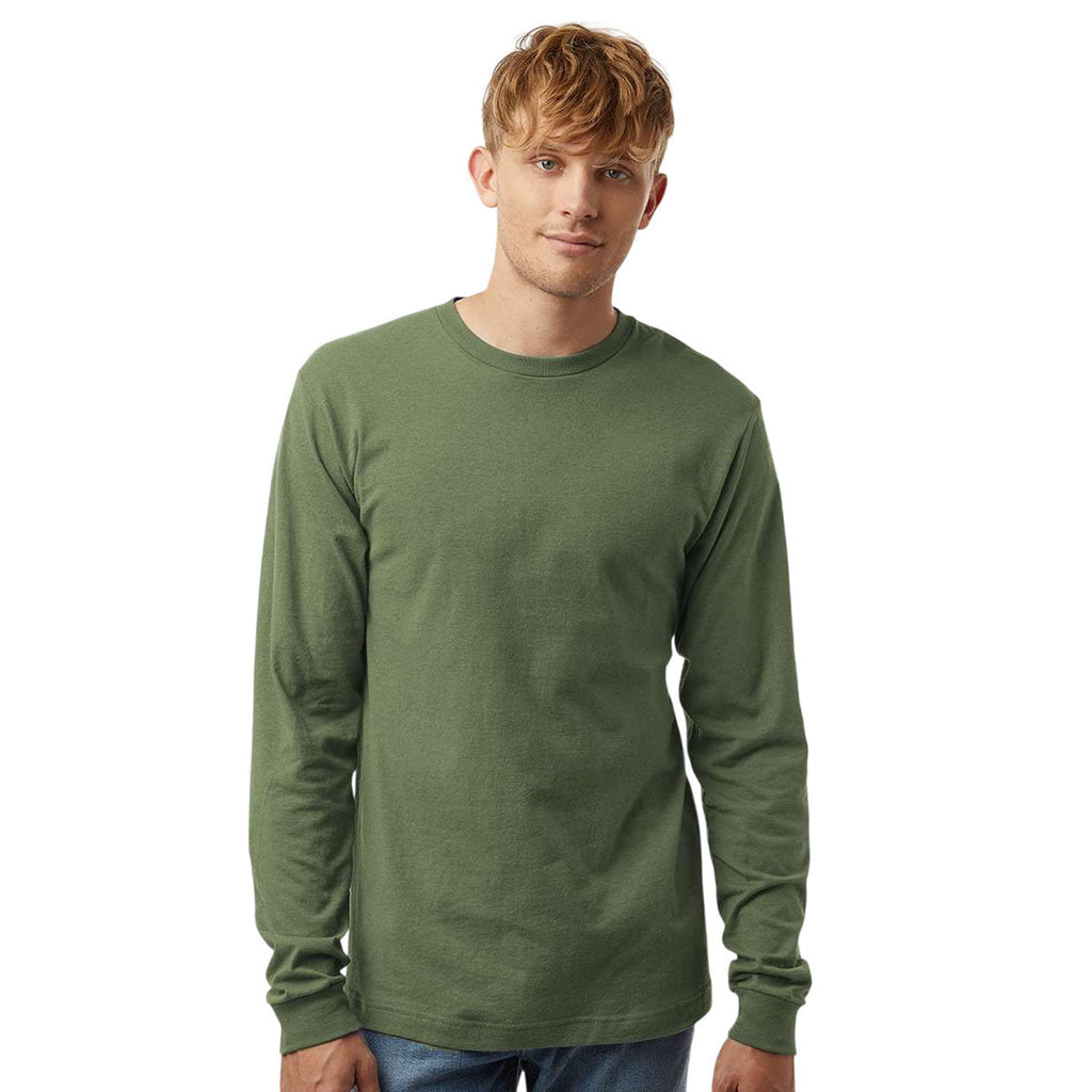 Tultex Unisex Military Green Fine Jersey Long Sleeve T-Shirt