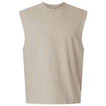 American Apparel Unisex Faded Bone Heavyweight Cotton Garment-Dyed Mid-Length Muscle Tee