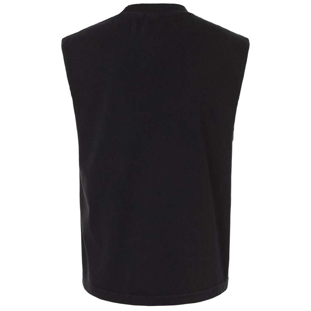 American Apparel Unisex True Black Heavyweight Cotton Garment-Dyed Mid-Length Muscle Tee
