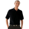 Vantage Men's Black Soft-Blend Double-Tuck Pique Polo