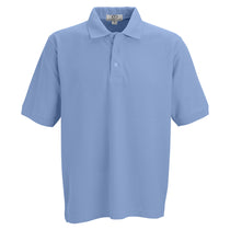 Vantage Men's Carolina Blue Soft-Blend Double-Tuck Pique Polo