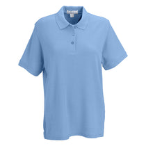 Vantage Women's Carolina Blue Soft-Blend Double-Tuck Pique Polo