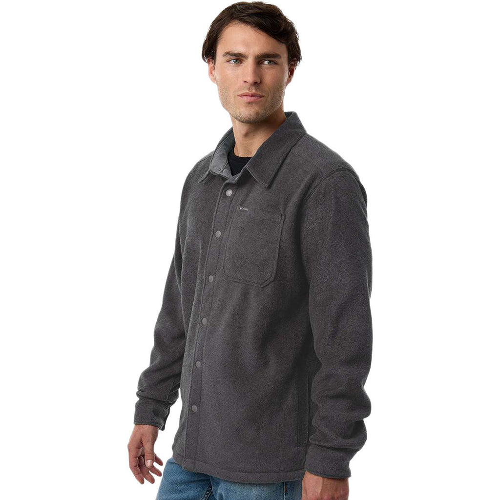 Columbia Men's Charcoal Grey Heather Steens Mountain Solid Shirt Jacket
