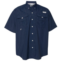 Columbia Men's Collegiate Navy PFG Bahama Short Sleeve Shirt