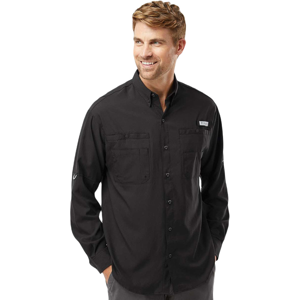 Columbia Men's Black PFG Tamiami Long Sleeve Shirt