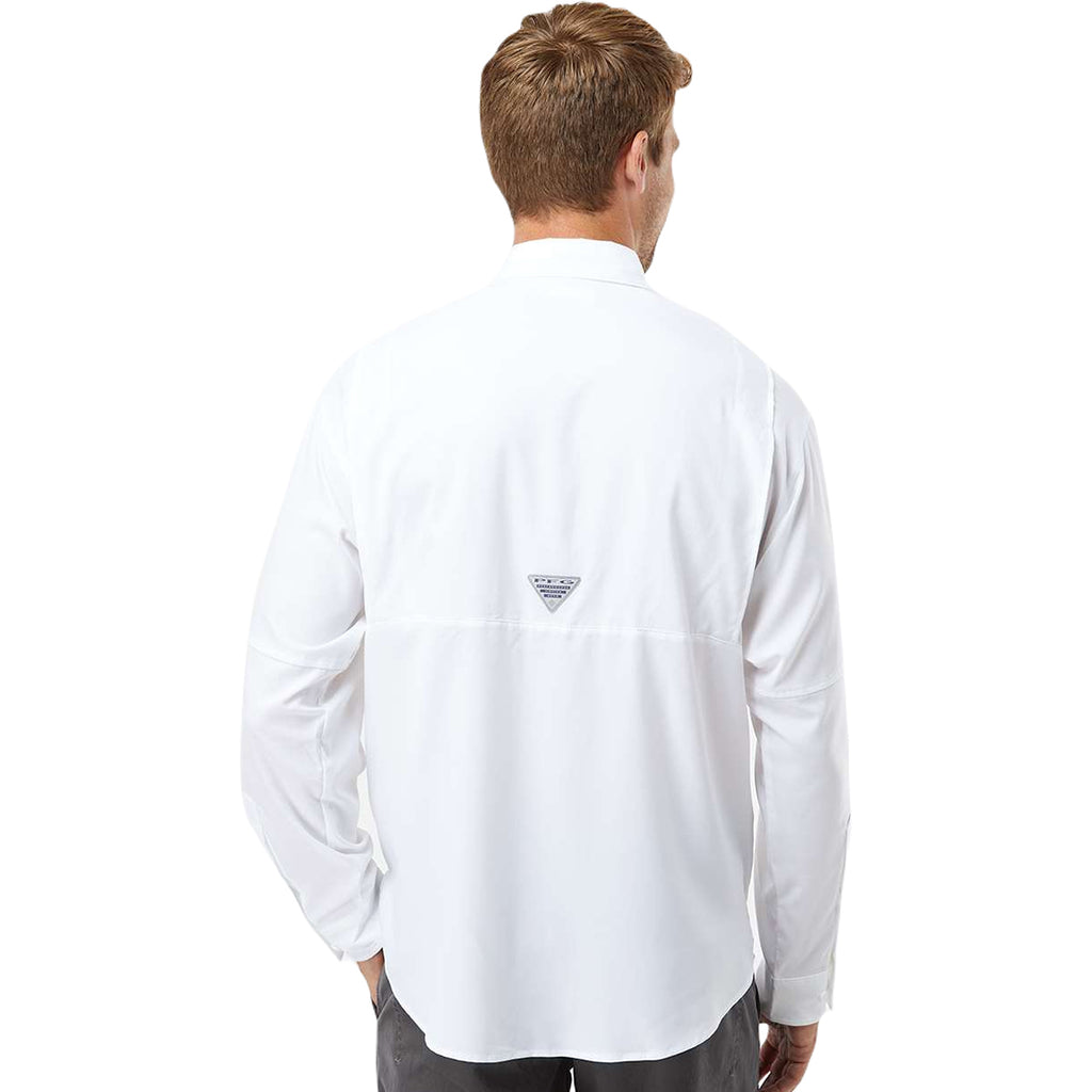 Columbia Men's White PFG Tamiami Long Sleeve Shirt