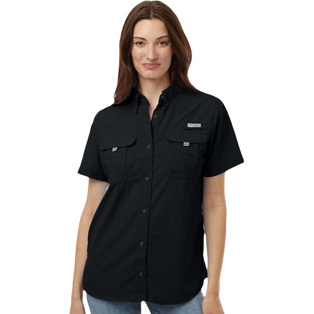 Columbia Women's Black PFG Bahama Short Sleeve Shirt