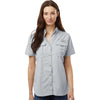 Columbia Women's Cool Grey PFG Bahama Short Sleeve Shirt