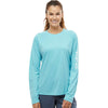 Columbia Women's Clear Blue/White PFG Long Sleeve Tidal Tee