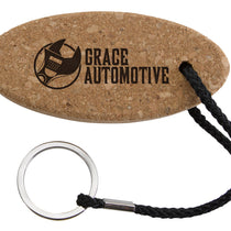 Koozie Natural Buoy Oval Cork Keychain