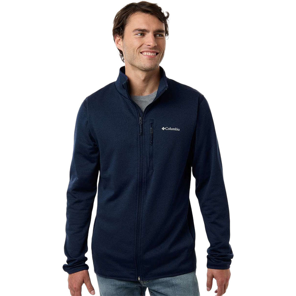 Columbia Men's Collegiate Navy Essential Hike Grid Fleece Full-Zip
