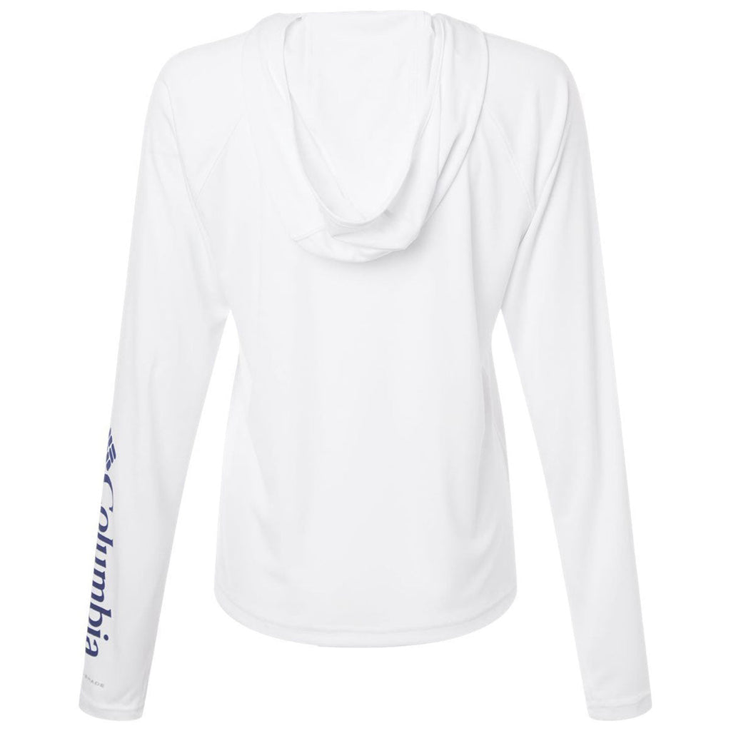 Columbia Women's White/Nightshade PFG Tidal Tee Hooded Long Sleeve