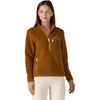 Patagonia Women's Shelter Brown Retro Pile Fleece Marsupial Quarter Zip