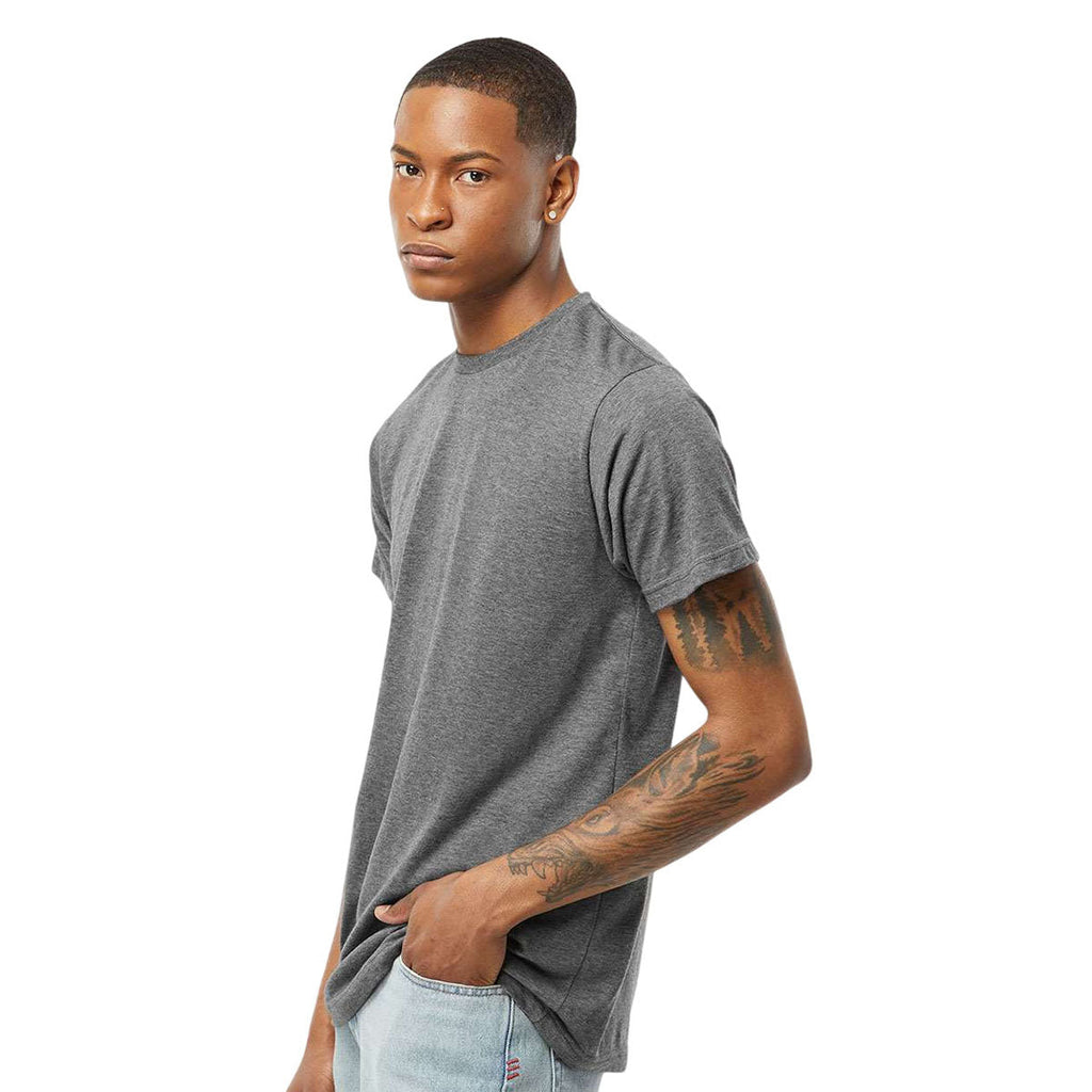 Tultex Unisex Heather Charcoal Poly-Rich T-Shirt