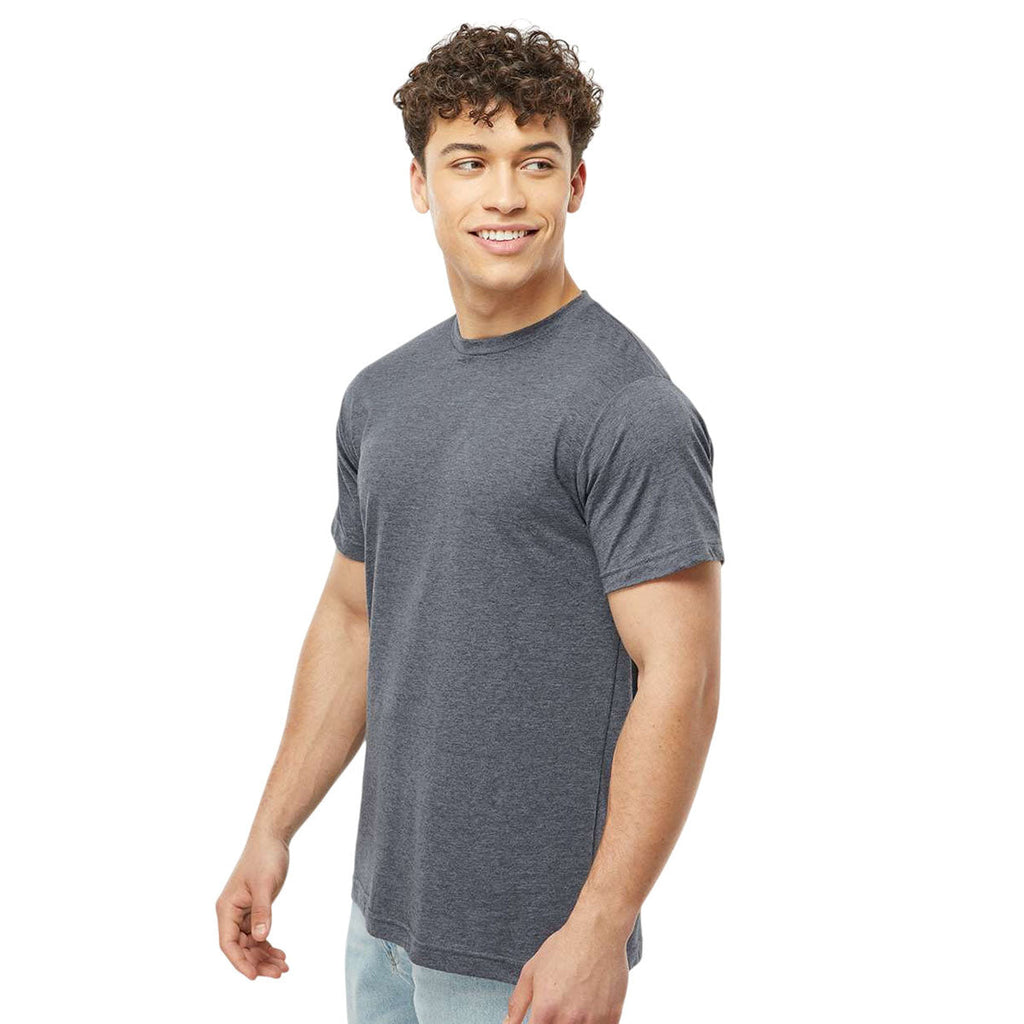 Tultex Unisex Heather Navy Poly-Rich T-Shirt