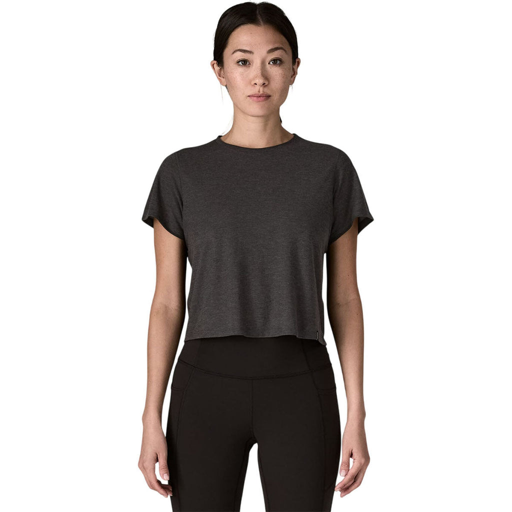 Patagonia Women's Ink Black Capilene Cool Trail Cropped Shirt